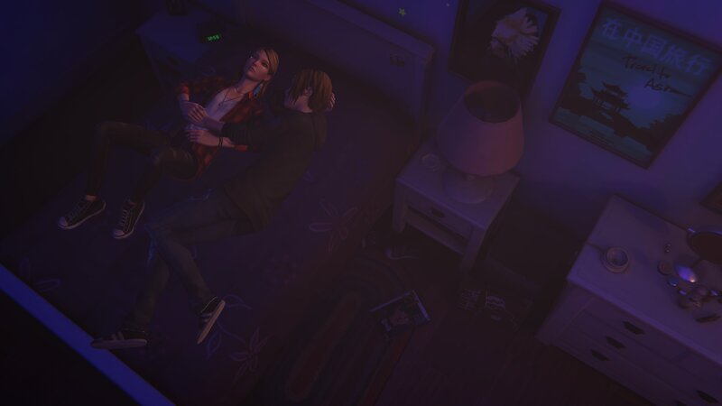 Two People on a Bed — Purple
