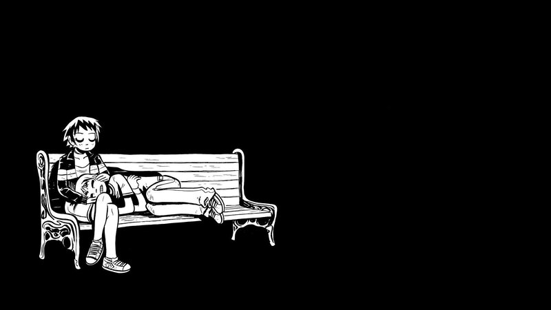 two people on a bench