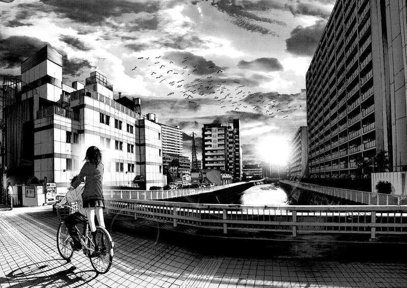 Two People on a Bicycle — Black, Dramatic
