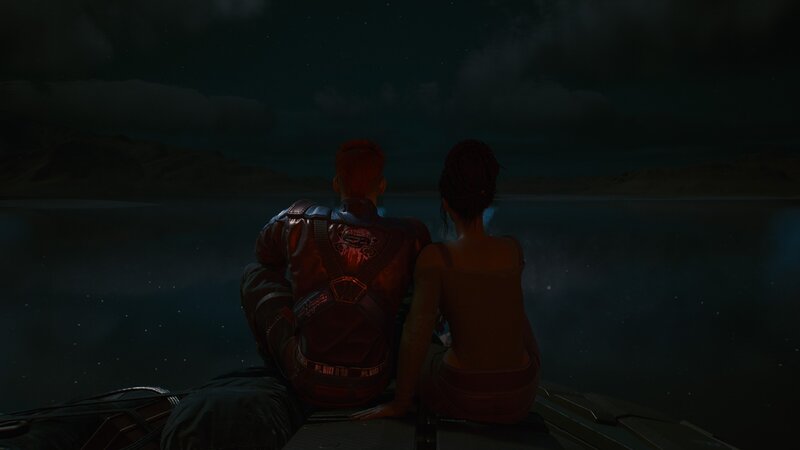 Two People on a Boat — Black