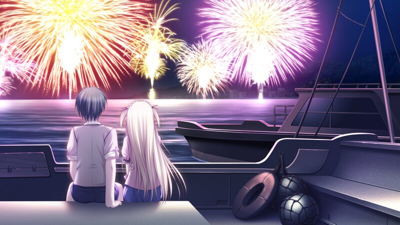 Two People on a Boat — Purple