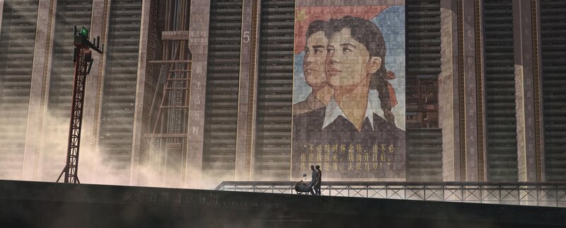 Two People on a Bridge — Gray, Dramatic