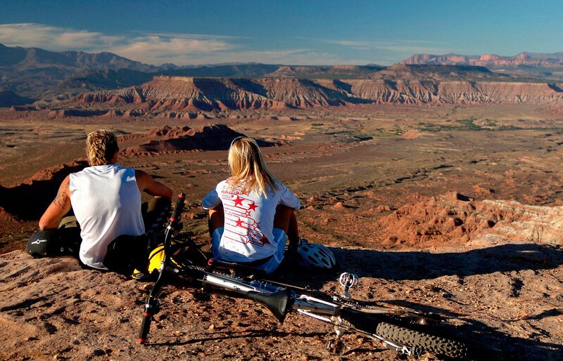 Two People on a Cliff — Brown