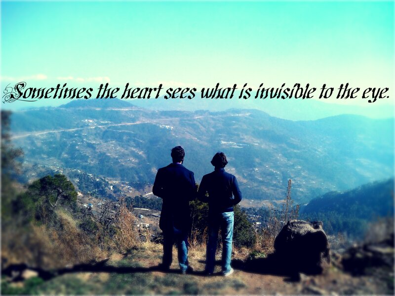 Two People on a Hill — Blue, Serene