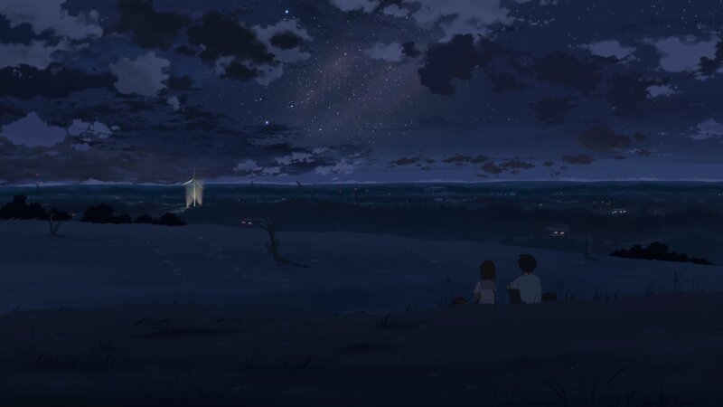 Two People on a Hill — Dark Blue