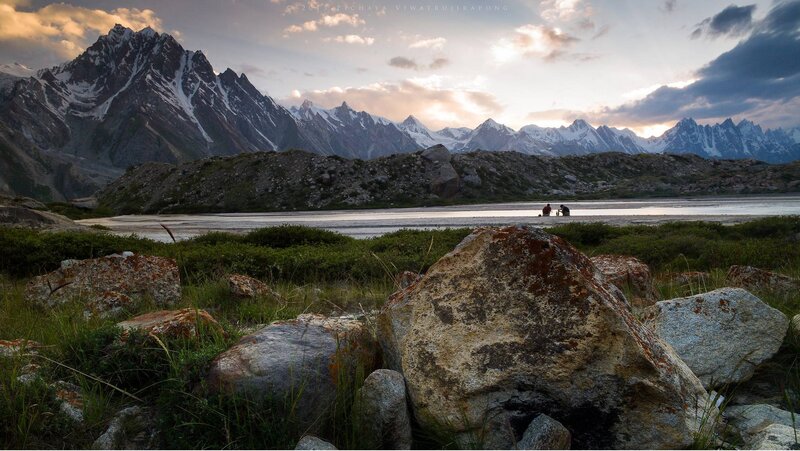 Two People on a Lake Shore