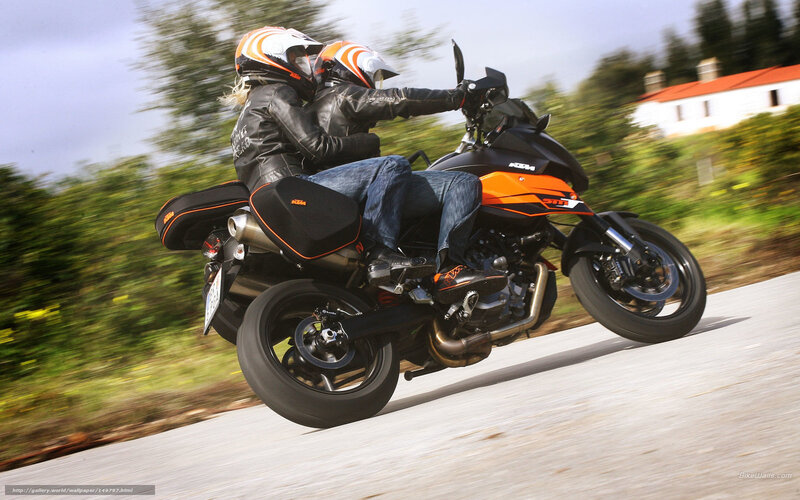 Two People on a Motorcycle — Black