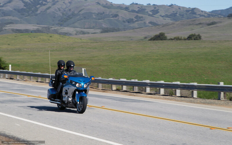 Two People on a Motorcycle — Blue