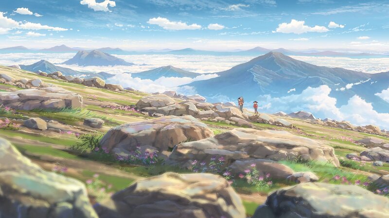 Two People on a Mountain — Blue