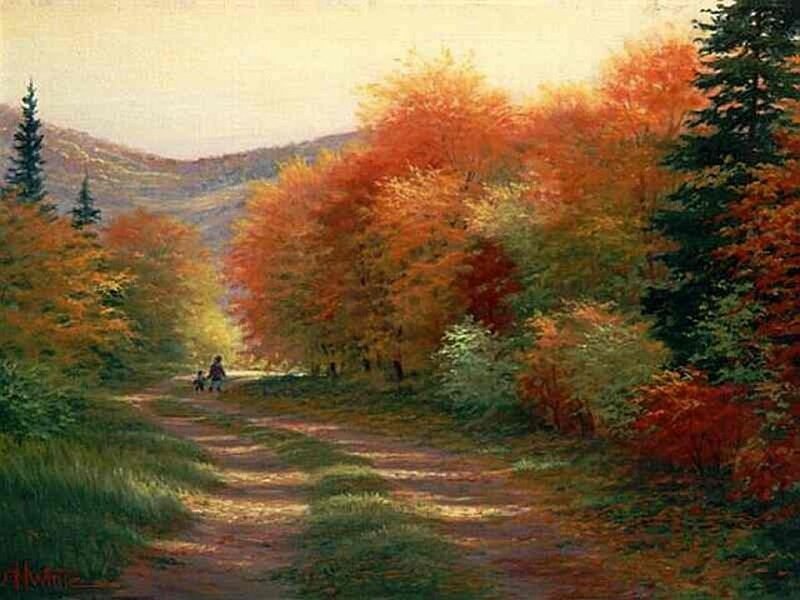 Two People on a Path — Orange