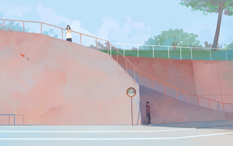 Two People on a Ramp