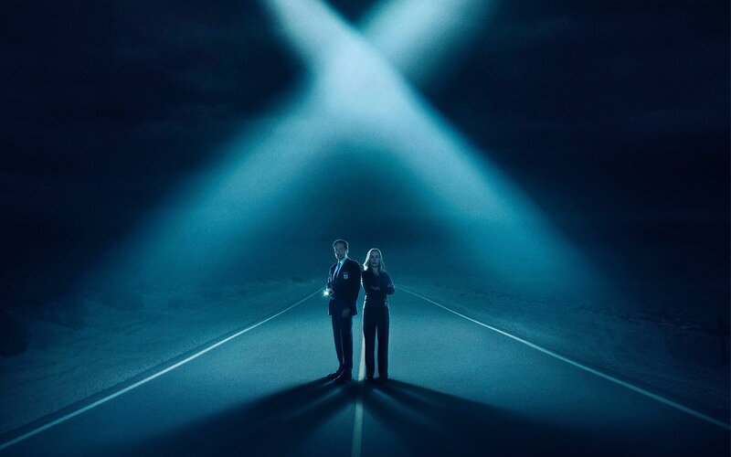 Two People on a Road — Blue, Dramatic