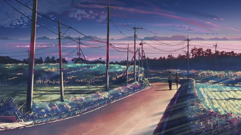 Two People on a Road — Purple