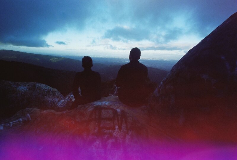 Two People on a Rock — Blue, Dramatic