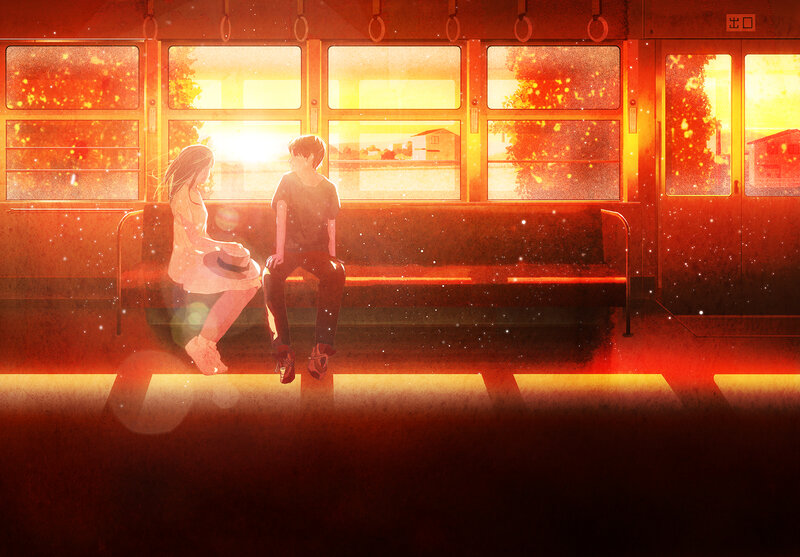 Two People on a Train — Red