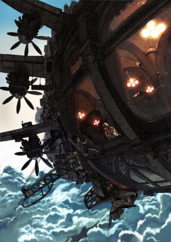 Two People on Airship