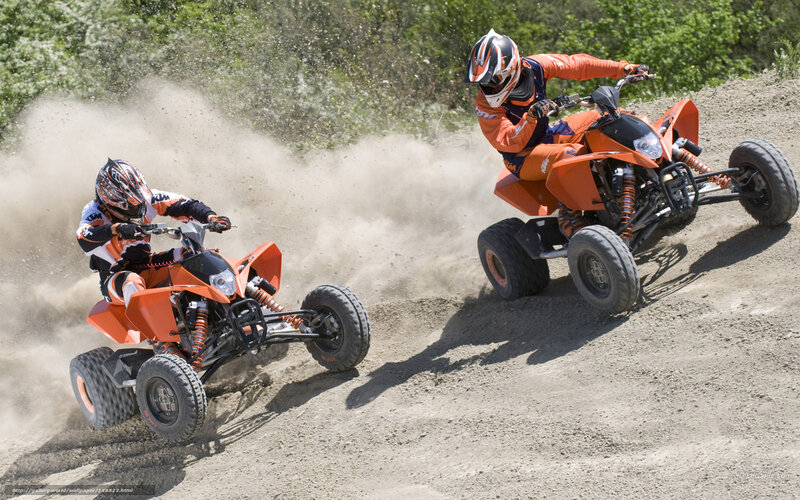 Two People on ATVs