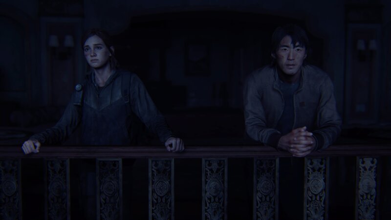 Two People on Balcony — Black