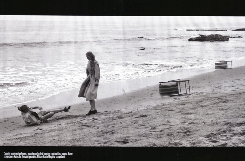 Two People on Beach — Black, Dramatic