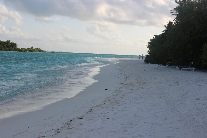 Two People on Beach — White