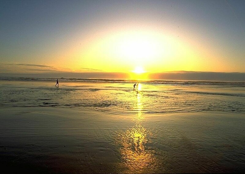 Two People on Beach — Yellow