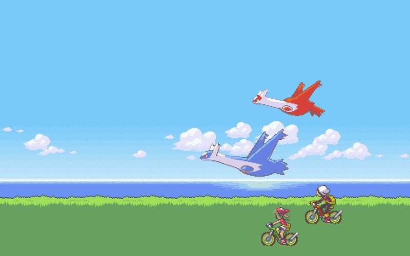 Two People on Bikes