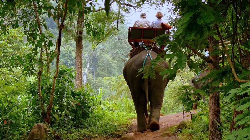 Two People on Elephant