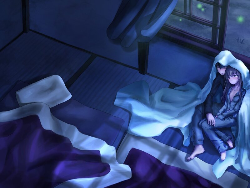 Two People on Floor — Blue