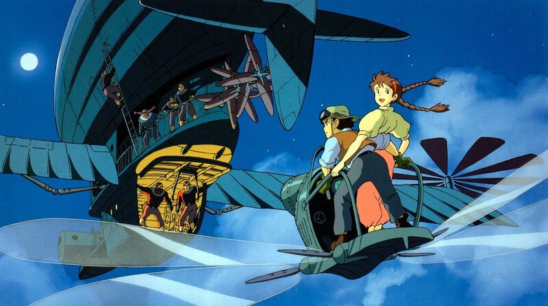 Two People on Flying Machine