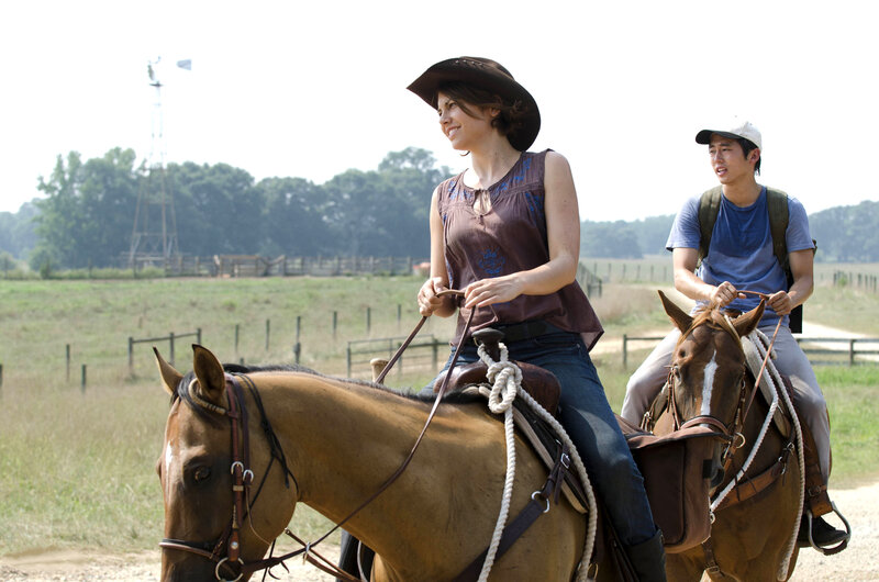 Two People on Horses — Brown, Calm
