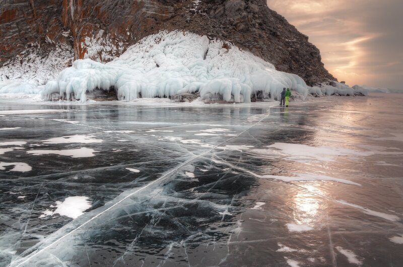 Two People on Ice — White