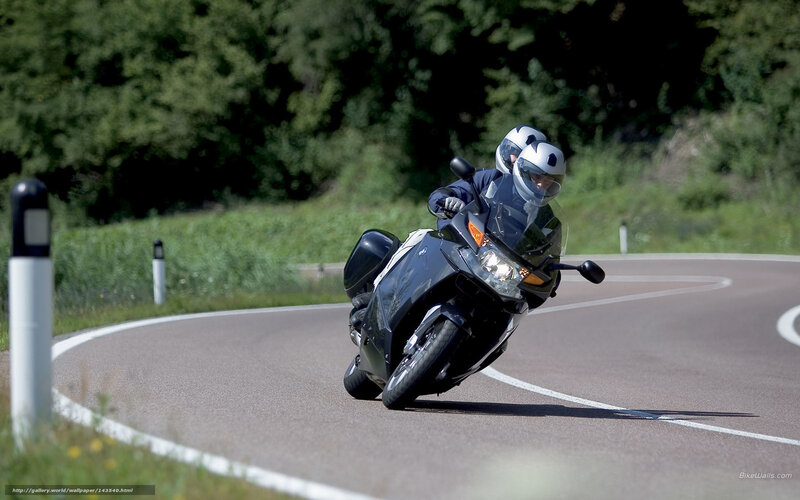 Two People on Motorcycle — Black, Dynamic, Afternoon