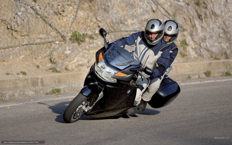 Two People on Motorcycle — Black, Dynamic