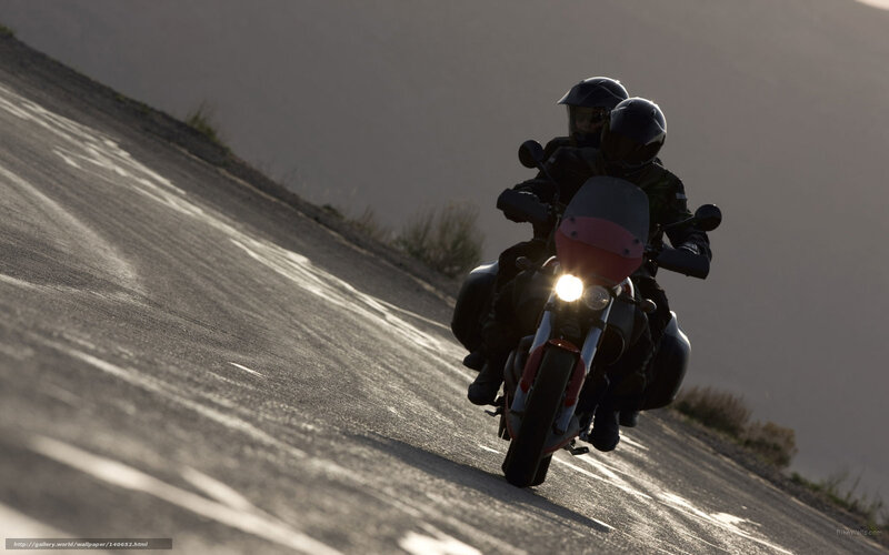Two People on Motorcycle — Black