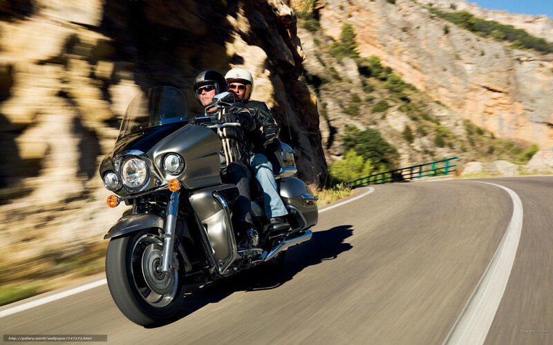 Two People on Motorcycle — Gray