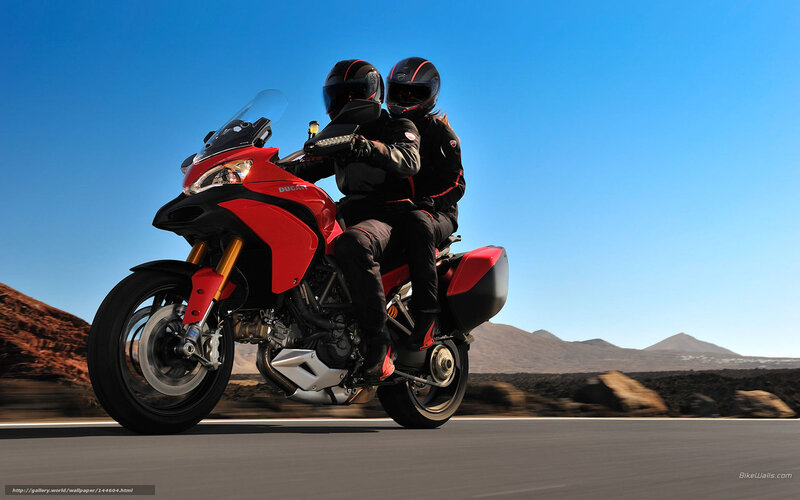 Two People on Motorcycle — Red, Dynamic