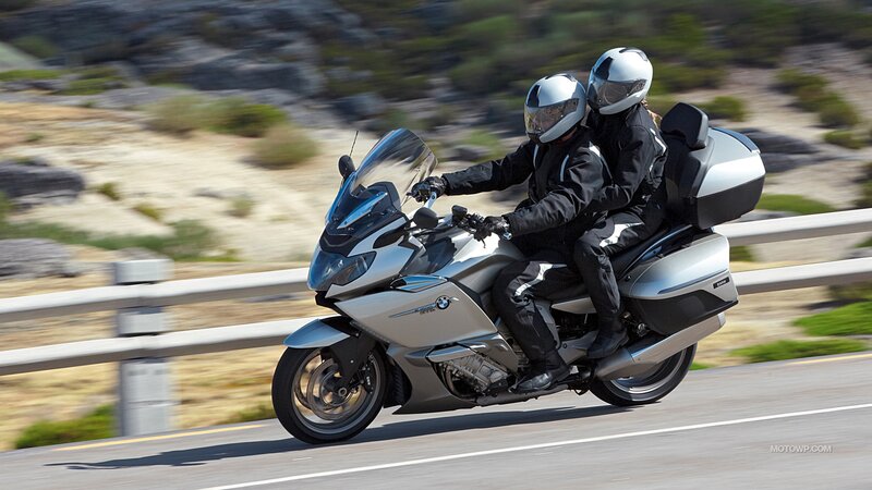 Two People on Motorcycle — Silver, Dynamic, Afternoon