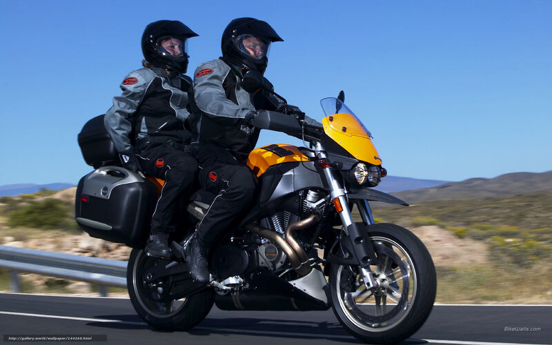 Two People on Motorcycle — Yellow