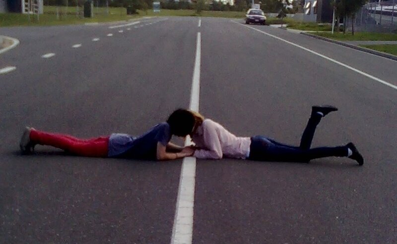 Two People on Road