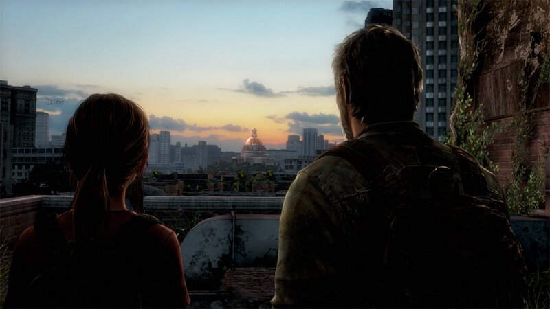 Two People on Rooftop — Blue, Contemplative