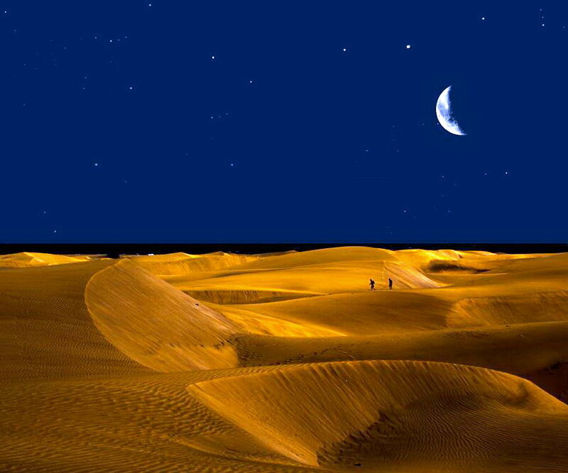 Two People on Sand Dunes