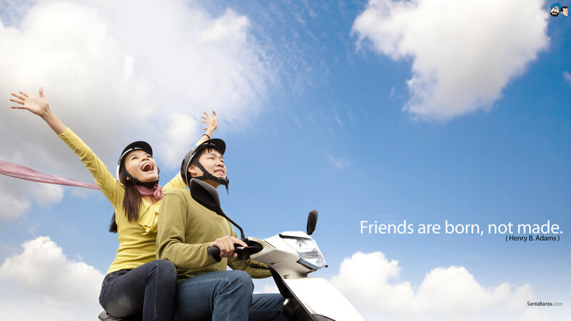 Two People on Scooter — Blue
