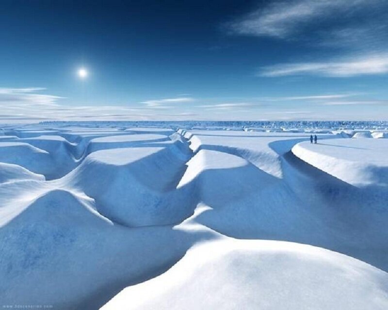 Two People on Snowy Terrain