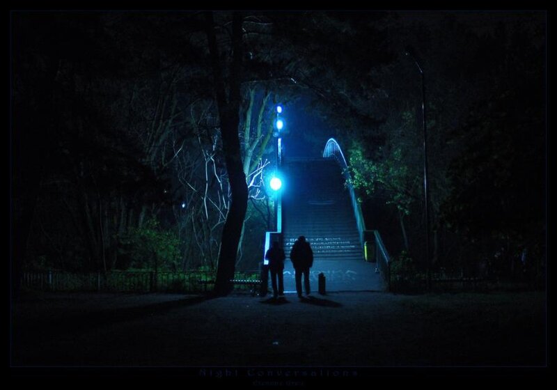 Two People on Stairs