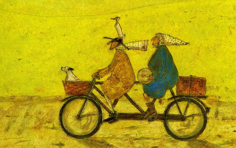 Two People on Tandem Bike