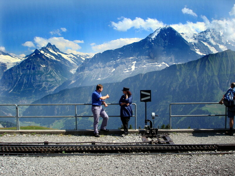 Two People on Train Platform