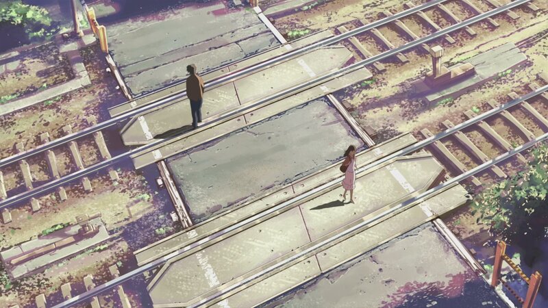 Two People on Train Tracks — Green, Serene