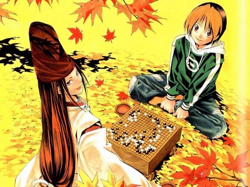 Two People Playing Go — Yellow