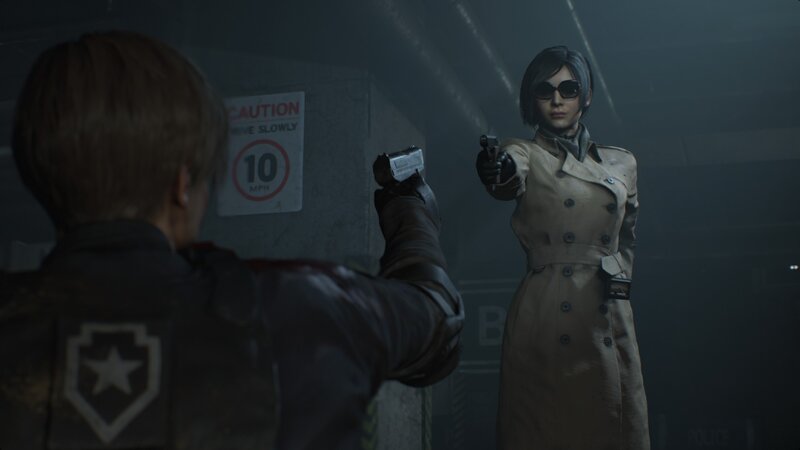 Two People Pointing Guns
