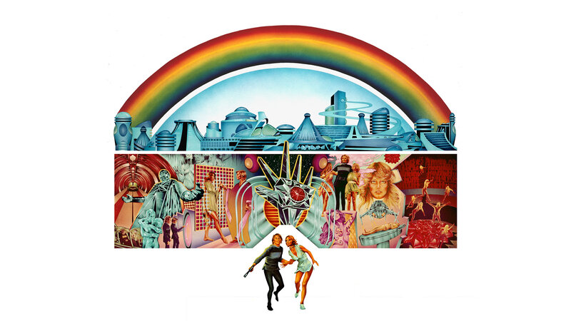 Two People Running — Blue, Dramatic